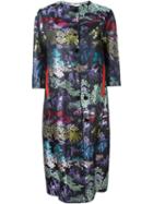 Marco De Vincenzo 'china' Print Round Neck Oversized Coat, Women's, Size: 40, Polyester/silk/polyurethane
