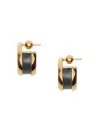Burberry Leather Detail Grommet Earrings - Gold