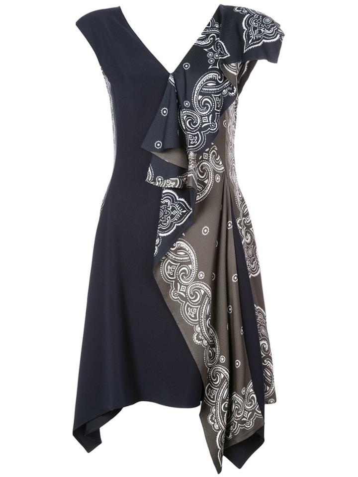 Adeam Bandana Print Asymmetric Dress - Blue