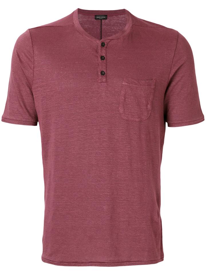 Roberto Collina Front Button T-shirt - Red