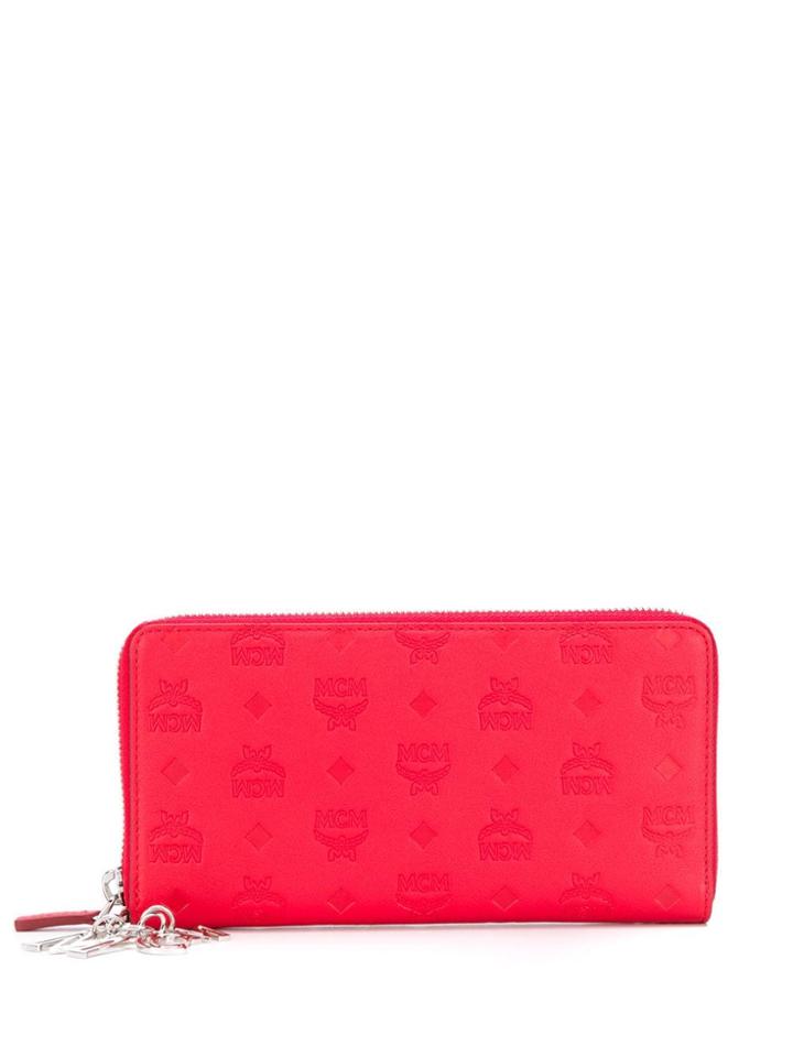 Mcm Logo Visetos Wallet - Red