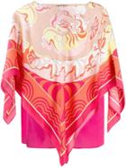 Emilio Pucci Kaleidoscope Floral Print Scarf Top - Pink