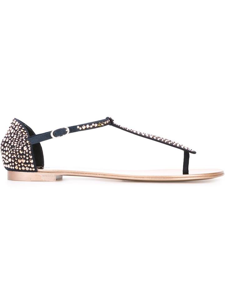 Giuseppe Zanotti Design Gaia Sandals, Women's, Size: 37, Blue, Suede/leather/metal Other