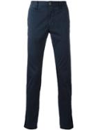 Incotex Tapered Trousers, Men's, Size: 38, Blue, Cotton/spandex/elastane