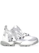Sergio Rossi Extreme Metallic Detail Sneakers - Silver