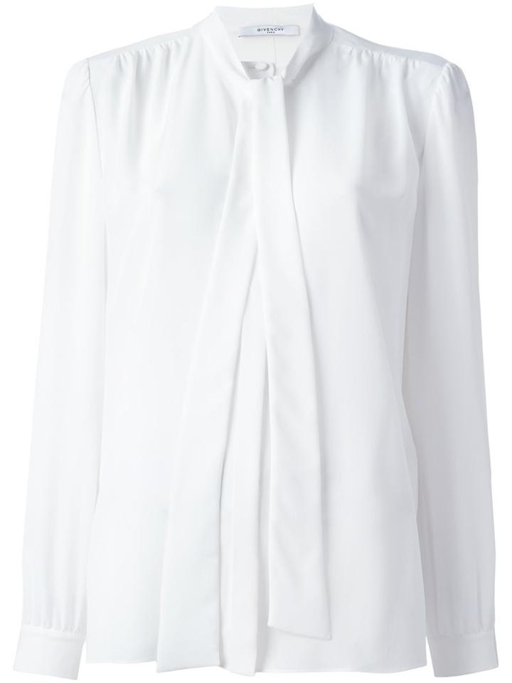 Givenchy Tie Front Blouse, Women's, Size: 40, White, Silk
