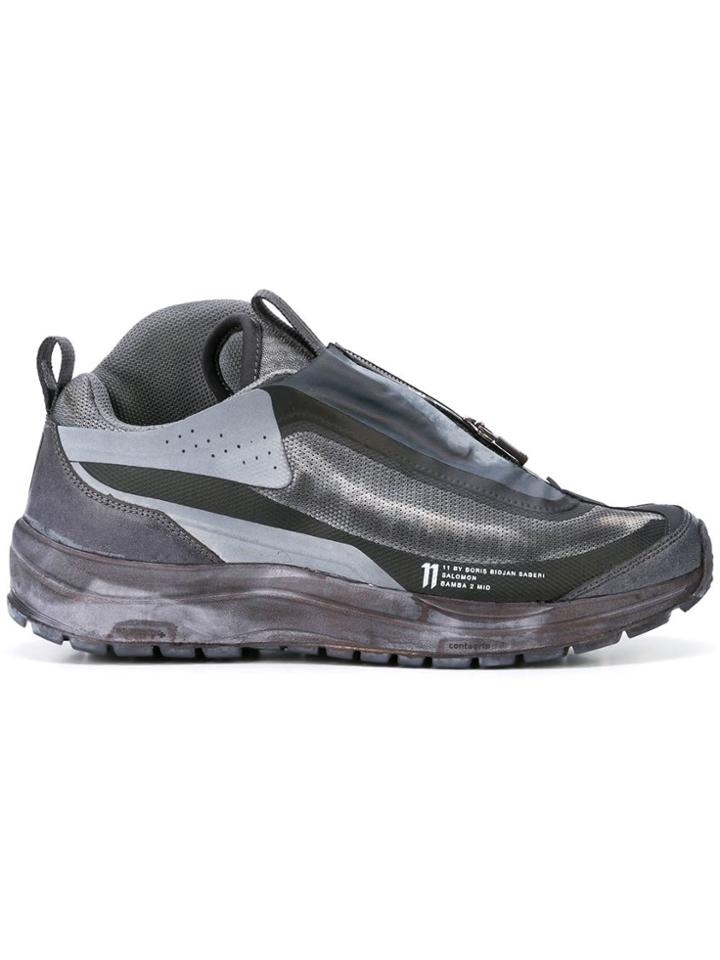 11 By Boris Bidjan Saberi Zipped Patterned Sneakers - Grey