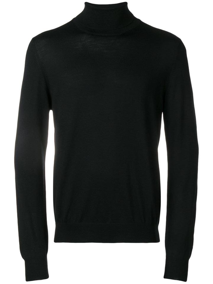 Fay Roll Neck Sweater - Black