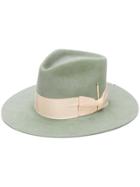 Nick Fouquet Ribbon Trim Fedora Hat - Green
