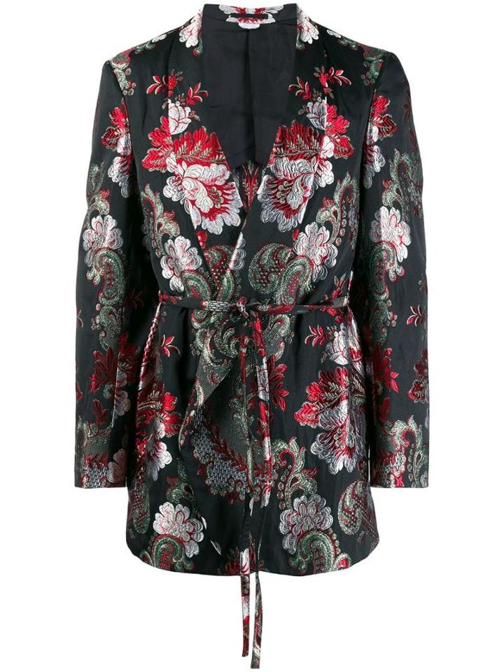 Comme Des Garçons Homme Plus Floral Jacquard Blazer - Black