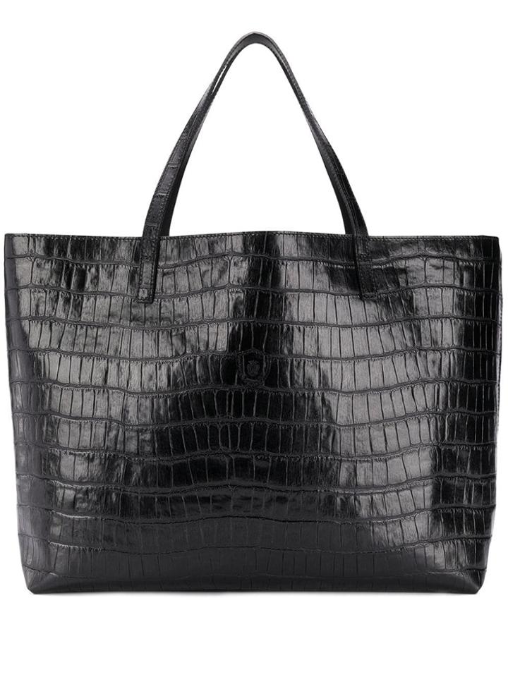 Felisi Textured Oversized Tote Bag - Black