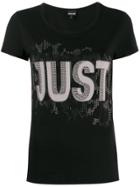 Just Cavalli Studded Logo Slim-fit T-shirt - Black