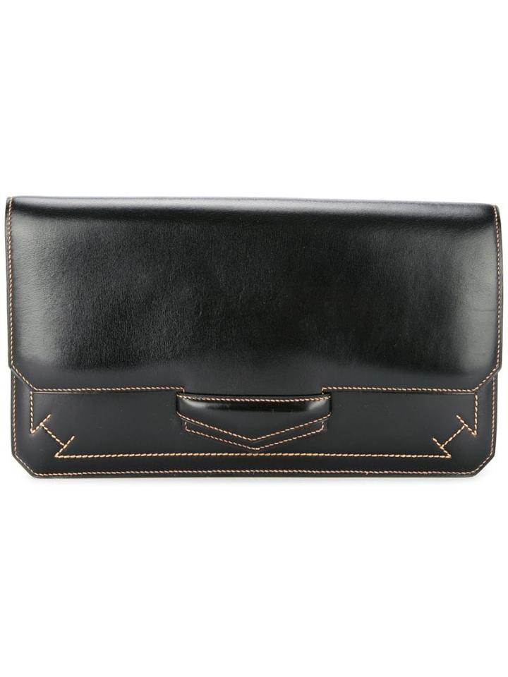 Hermès Pre-owned 1980's Square Flap Clutch - Black