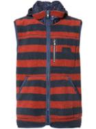 Prps Sleeveless Striped Hoodie, Men's, Size: Medium, Blue, Polyester
