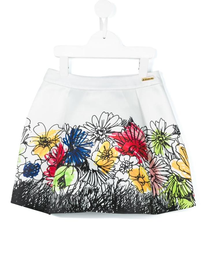 Moschino Kids Floral Print Skirt, Girl's, Size: 12 Yrs, White
