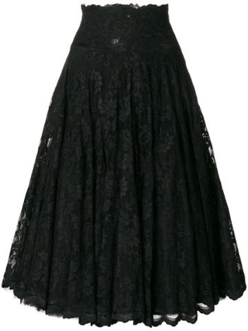 Olvi´s Flared Lace-embroidered Skirt - Black