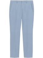 Burberry Classic Fit Wool Tailored Trousers - Blue