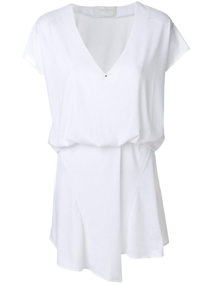 Esteban Cortazar V-neck Fold Dress - White