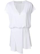 Esteban Cortazar V-neck Fold Dress - White