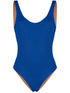 Fisico Reversible Ruched Side Swimsuit - Blue