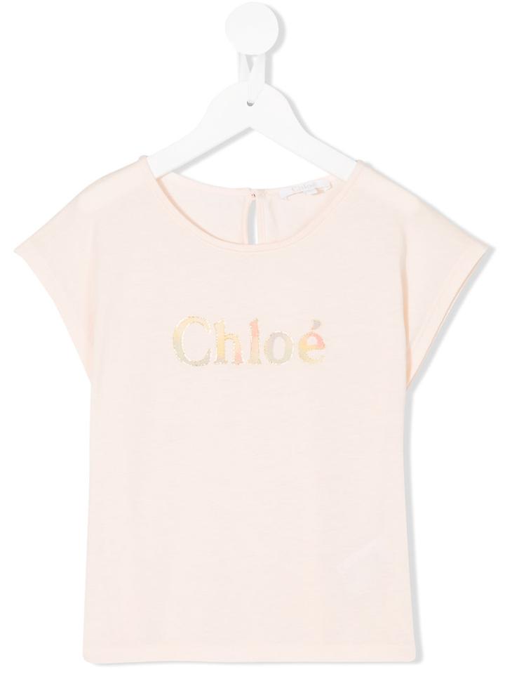 Chloé Kids - Logo Print Blouse - Kids - Cotton/modal - 5 Yrs, Nude/neutrals