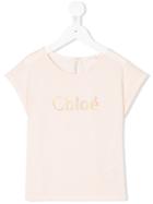 Chloé Kids - Logo Print Blouse - Kids - Cotton/modal - 5 Yrs, Nude/neutrals