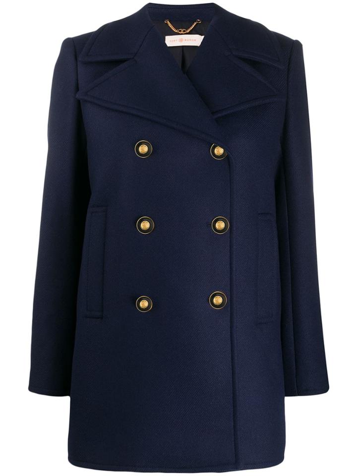 Tory Burch Double-breasted Peacoat - Blue