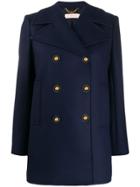 Tory Burch Double-breasted Peacoat - Blue