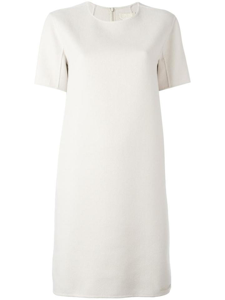 's Max Mara Round Neck Dress, Women's, Size: 42, Nude/neutrals, Angora/virgin Wool