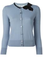 Marc Jacobs Sequinned Bow Cardigan, Women's, Size: Xs, Blue, Wool