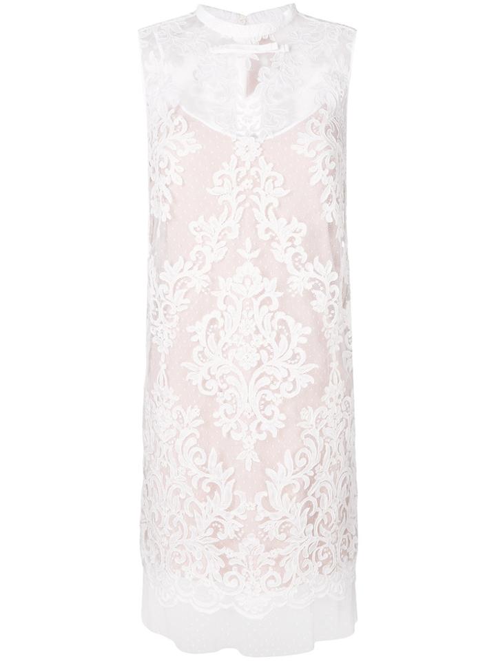 No21 Flocked Mesh Dress - White
