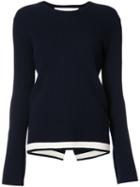 Victoria Victoria Beckham Ribbed Knit Jumper, Women's, Size: 10, Blue, Cotton/nylon/spandex/elastane/wool