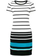Michael Michael Kors Striped T-shirt Dress, Women's, Size: Xs, White, Polyester/spandex/elastane/viscose