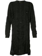 Uma Wang Striped Long Shirt, Size: Small, Black, Linen/flax/polyester