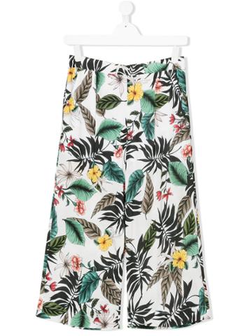 Liu Jo Kids Teen Tropical-print Culottes - White
