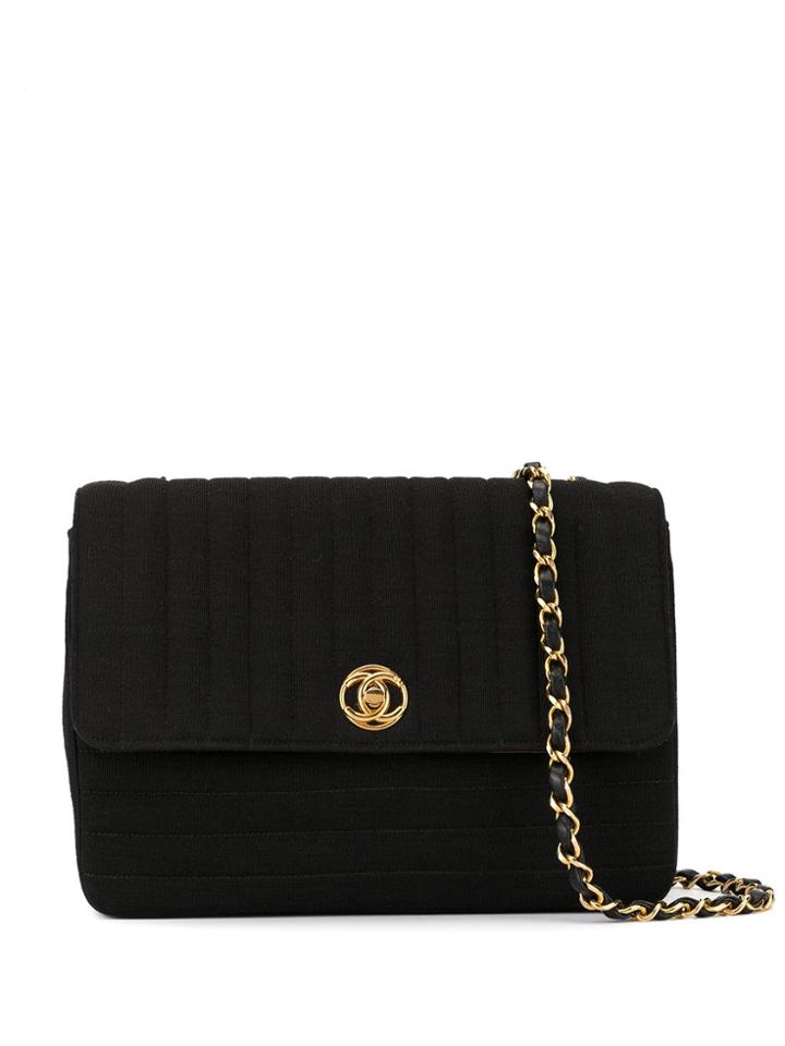 Chanel Pre-owned 1985-1993 Mademoiselle Chain Crossbody Bag - Black