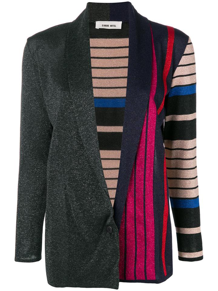Circus Hotel Long Line Striped Cardigan - Multicolour