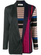 Circus Hotel Long Line Striped Cardigan - Multicolour