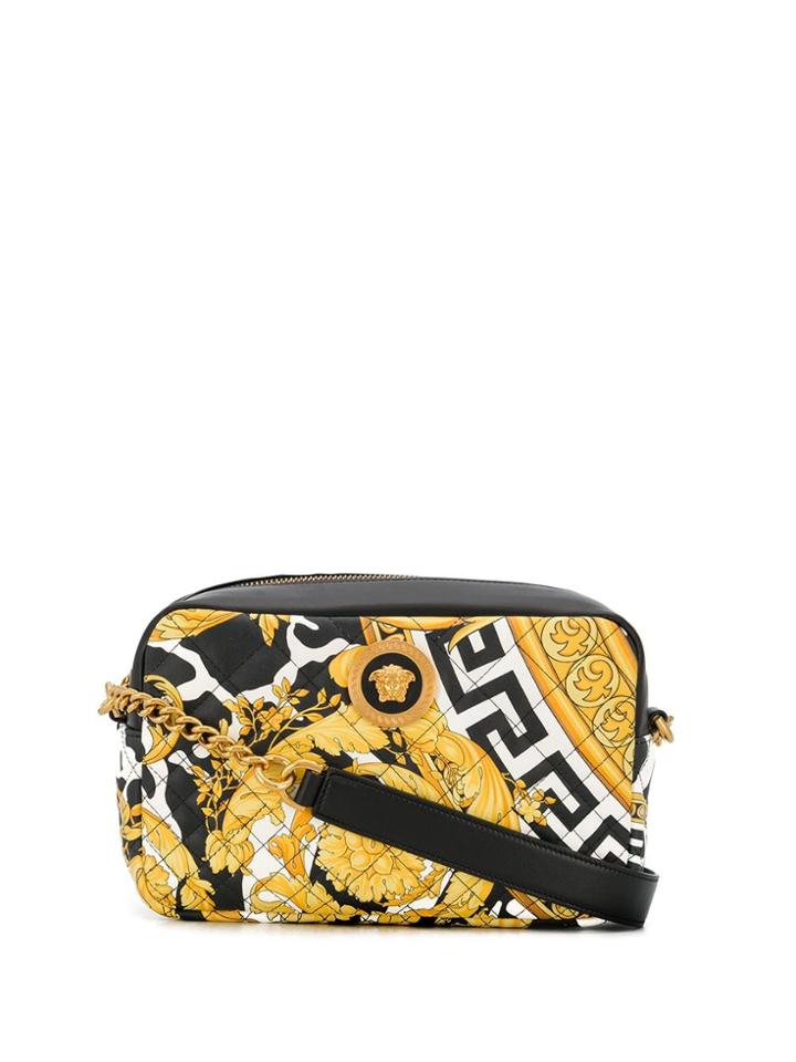 Versace Hibiscus Printed Cross-body Bag - Black