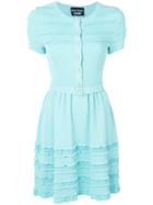 Boutique Moschino Ribbed Button Up Dress - Blue
