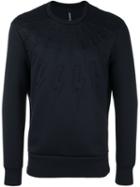 Neil Barrett Embossed Lightning Bolt Sweatshirt, Men's, Size: Small, Blue, Viscose/polyurethane