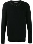 Frankie Morello Ribbed Contrast-stitching Jumper - Black