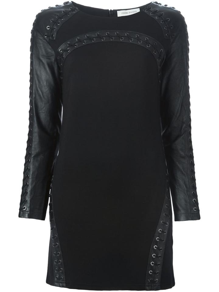 Pierre Balmain Lace-up Details Fitted Dress