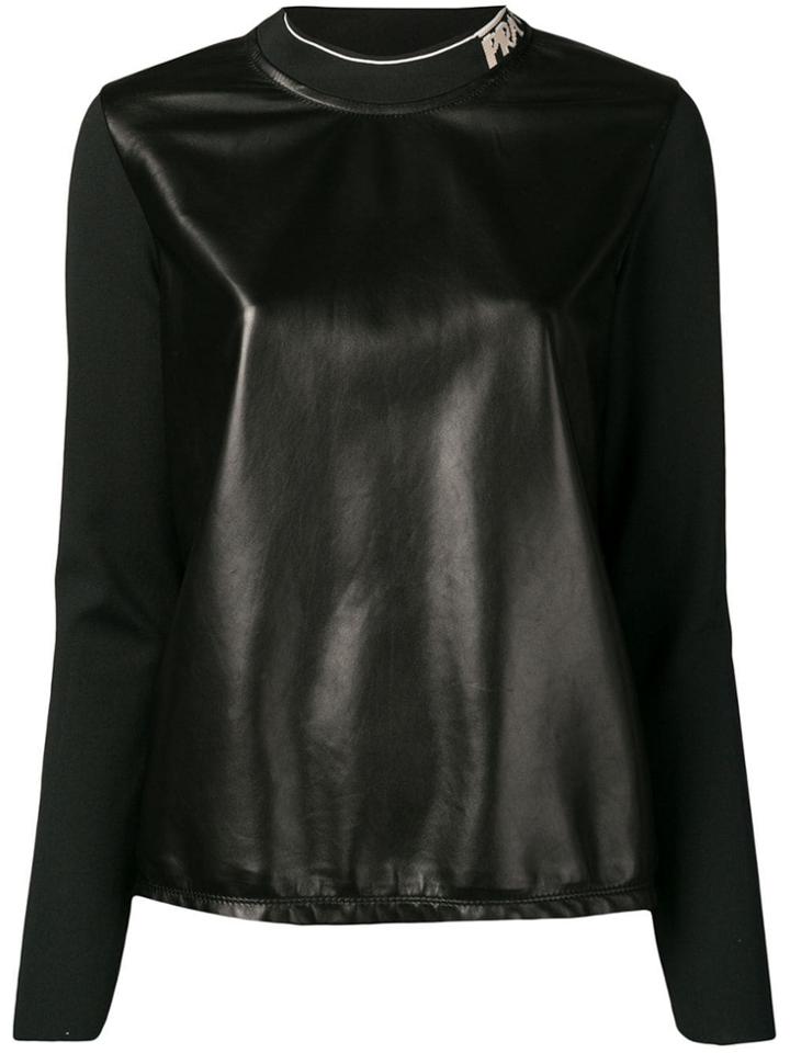 Prada Logo Collar Sweatshirt - Black