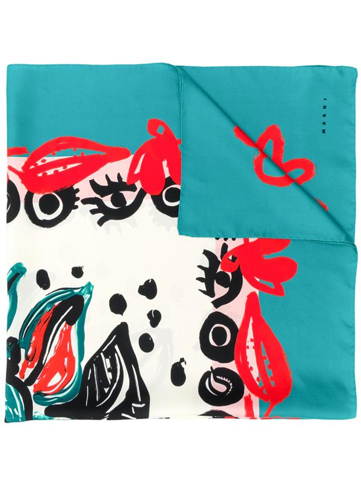 Marni Graphic Print Scarf - Neutrals
