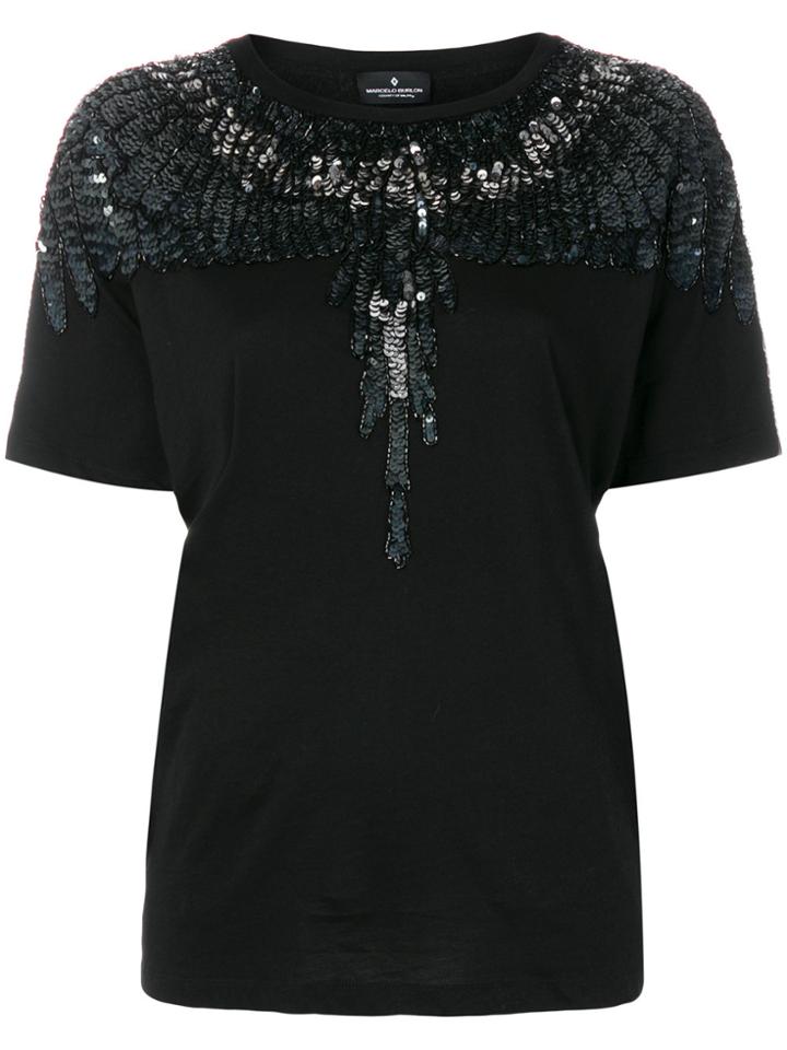 Marcelo Burlon County Of Milan Sequin Embellished T-shirt - Black