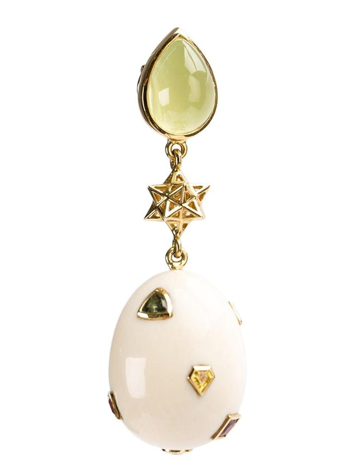 Bibi Van Der Velden Mommoth Eggs Earring - Nude & Neutrals
