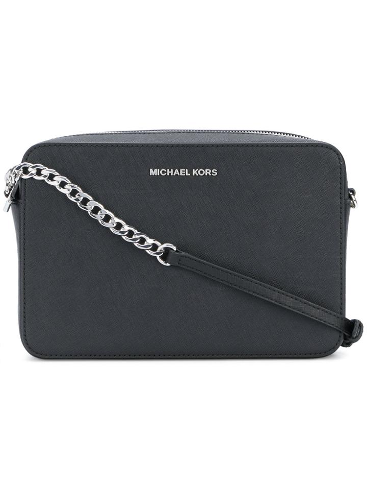 Michael Kors Collection Jet Set Large Cross Body Clutch Bag - Black