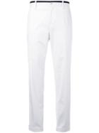 Dolce & Gabbana Contrast Piped Trousers, Men's, Size: 46, White, Cotton/polyamide/spandex/elastane/viscose