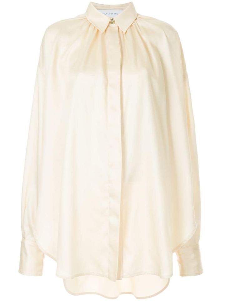 Walk Of Shame Balloon Sleeve Shirt - Nude & Neutrals